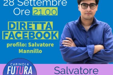 SALVATORE MANNILLO INDIRETTA MARTEDÌ 28 SETTEMBRE ORE 21.00