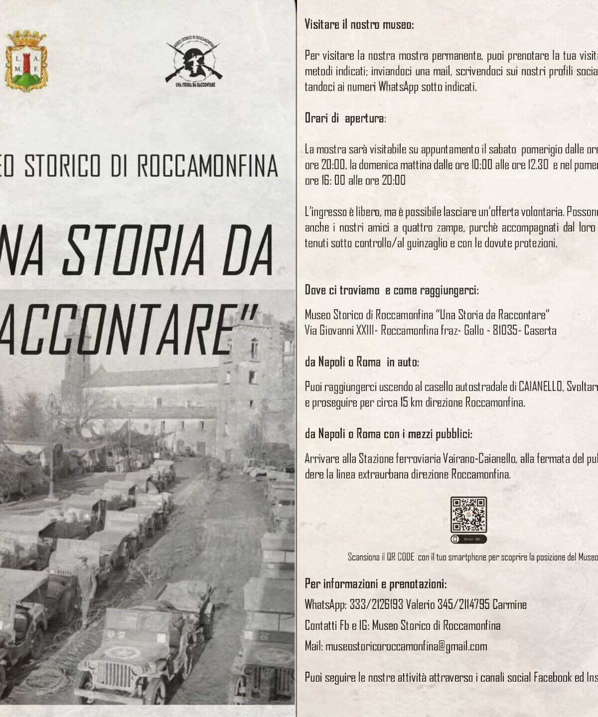 Manifesto informativo del Museo Storico di Roccamonfina