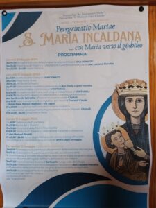 Il manifesto del programma della visita a Carinola di Maria SS.Incaldana