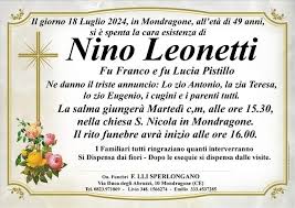 OGGI ALLE 16,00 I FUNERALI DI NINO